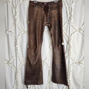 Agatha Blois Vintage Lace-Up Flare Pants